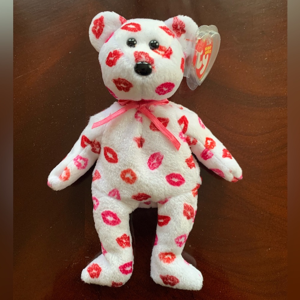Kissy Beanie Baby Bear - Valentine’s Day